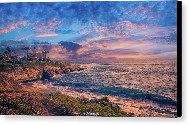 Sunset At La Jolla Cove Fine Art Canvas Gallery Wrap
