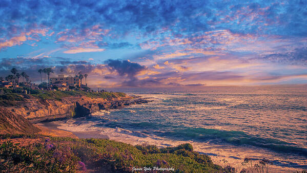 Sunset At La Jolla Cove  Fine Art Paper Print