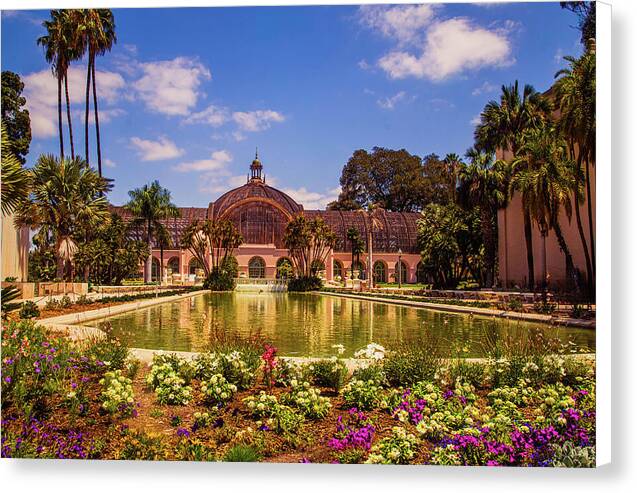 Balboa Park Botanical Building and Lily Pond - Canvas Print