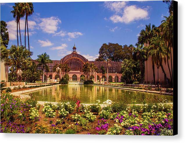 Balboa Park Botanical Building and Lily Pond - Canvas Print