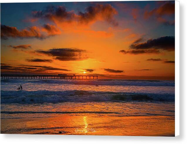 Glowing Ocean Beach Sunset - Canvas Print