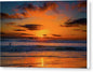 Glowing Ocean Beach Sunset - Canvas Print