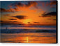 Glowing Ocean Beach Sunset - Canvas Print