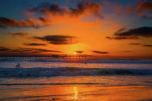 Golden Ocean Beach Sunset - Fine Art Print