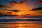 Golden Ocean Beach Sunset - Fine Art Print