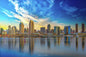 San Diego Skyline Sunset Fine Art Paper Print