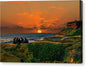 Sunset Gathering At Santa Cruz Cove Beach - Gallery Wrapped Canvas Print