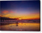 Sunset Stroll At Ocean Beach Fine Art Canvas Gallery Wrap